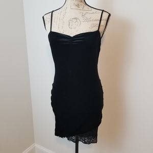 Forever 21 Black Velvet Mini Dress